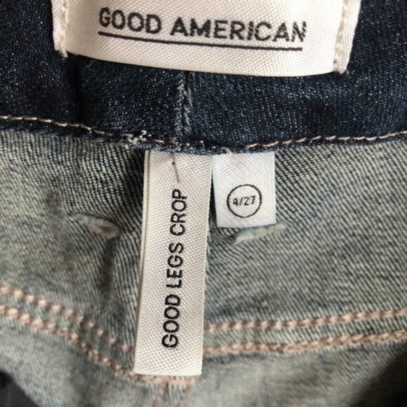 Good American Good Legs Crop Jeans – Dark Wash (Style GLC988) Size 4/27 - Picture 11 of 14